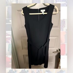 Covington Black Sleeveless Tie-Waist Midi Dress